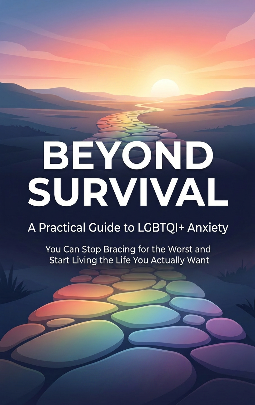 Beyond Survival book cover — A Practical Guide to LGBTQI+ Anxiety by Germain Gulevic